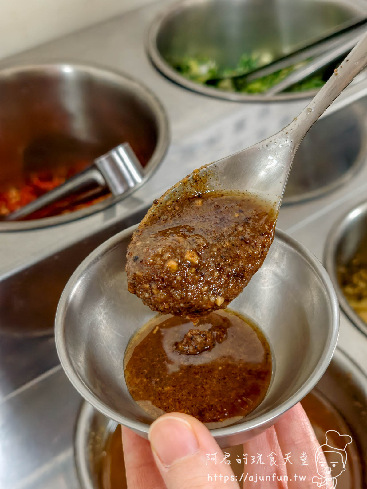 三代汕頭火鍋 六格自助醬料台手工沙茶蔥末蒜末辣椒 - 阿君的玩食天堂