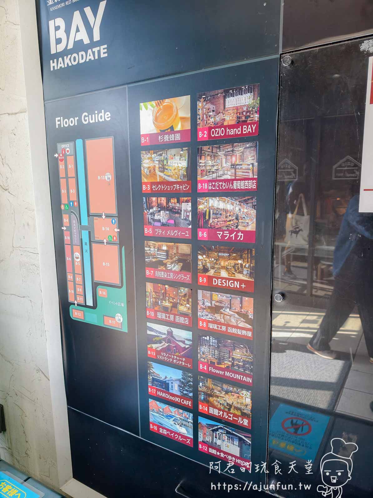 BAY HAKODATE Floor Guide 全棟店鋪清單看板含縮圖地圖照片索引