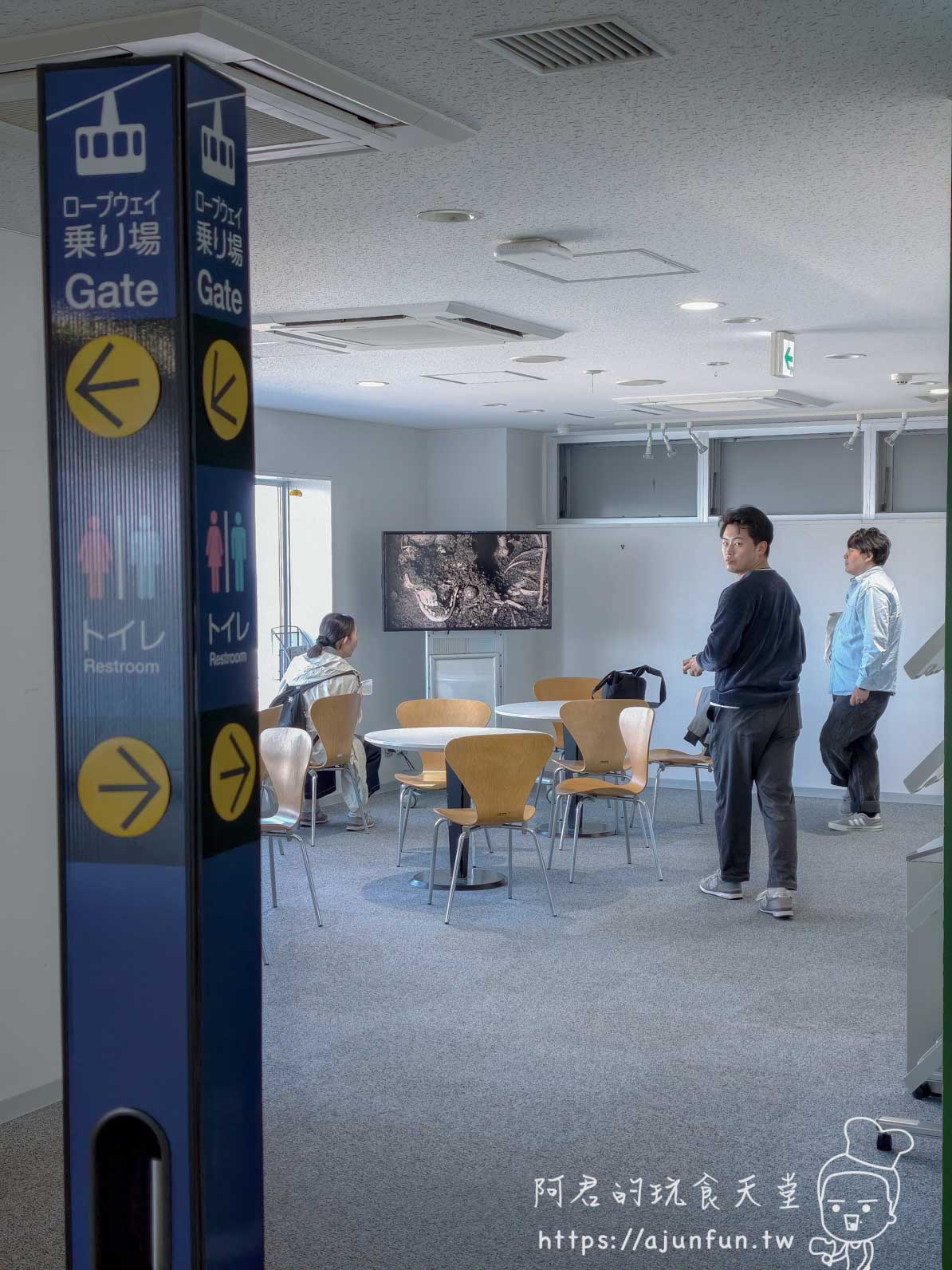 函館山纜車攻略 搭乘口指示柱與候車大廳 - 阿君的玩食天堂