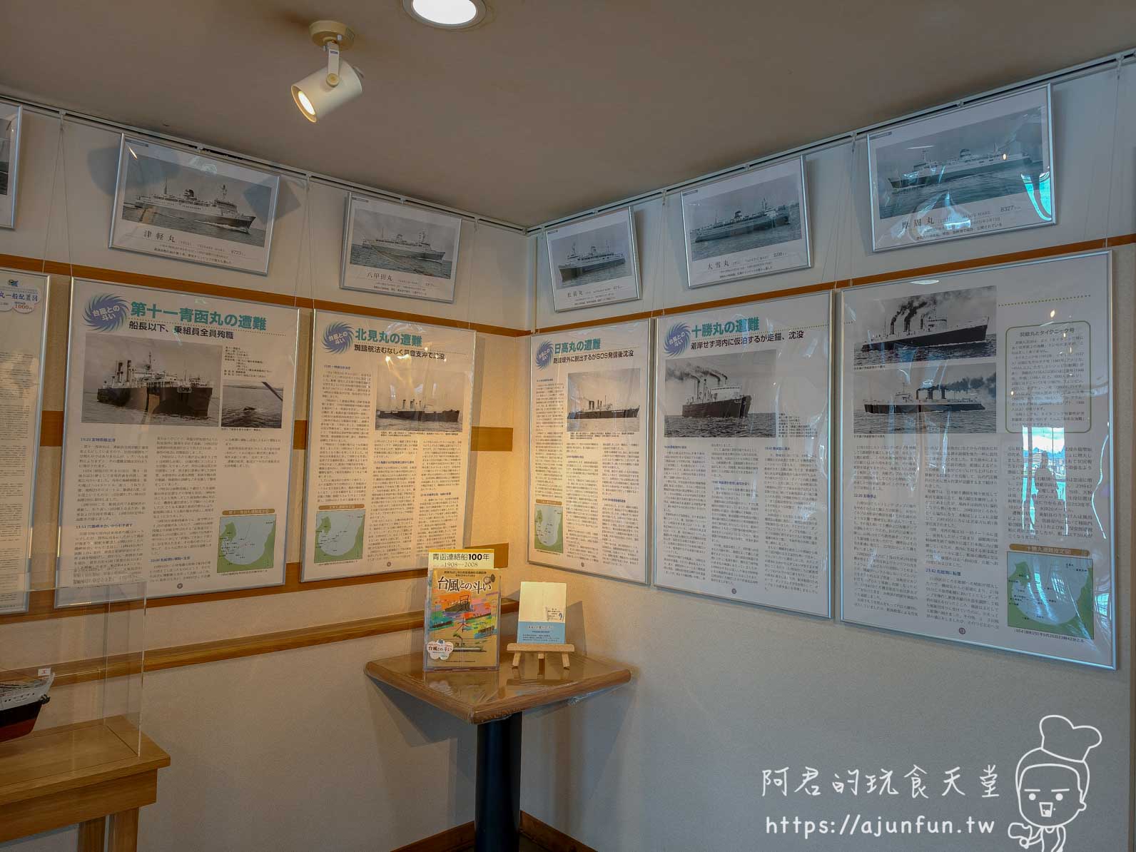 摩周丸 船內遭難事件歷史展板與渡輪照片牆 - 阿君的玩食天堂