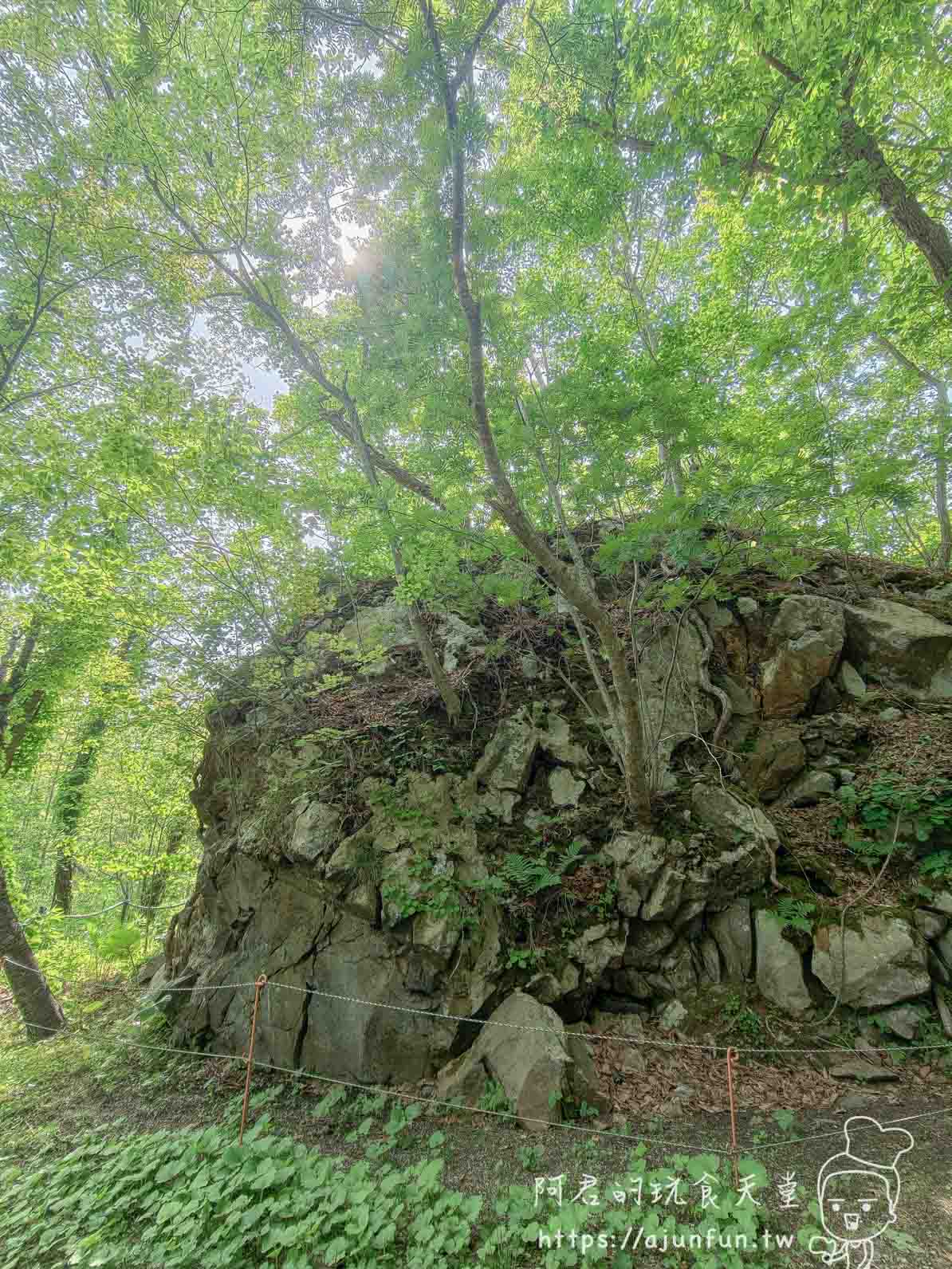 大沼公園 步道旁巨岩與繩索警戒線 - 阿君的玩食天堂
