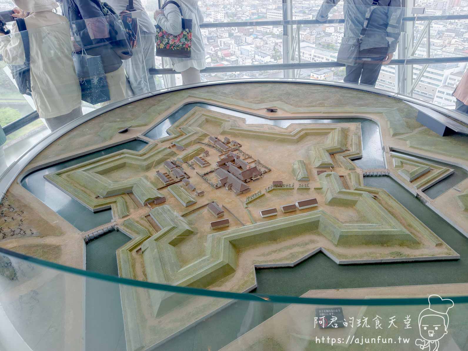 【五稜郭塔攻略】值得上嗎?門票、交通、停車+箱館奉行所 - 第13張圖 五稜郭塔 展望台星形城郭立體模型 - 阿君的玩食天堂
