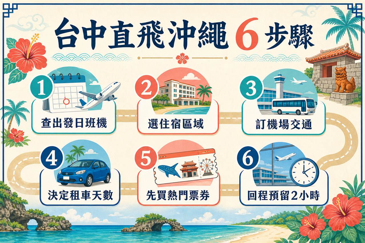 台中直飛沖繩自由行6步驟攻略圖